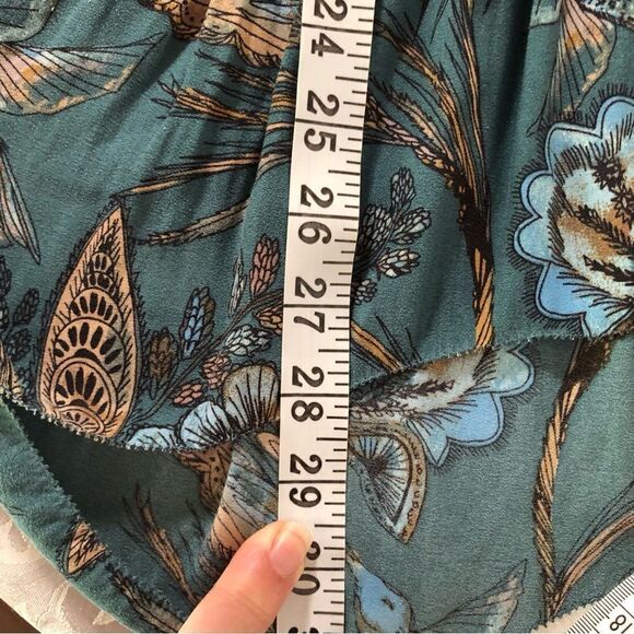 Free People V-neck Sleeveless Top Floral Tiered Hi/Low Blue Size XS - Picture 9 of 9